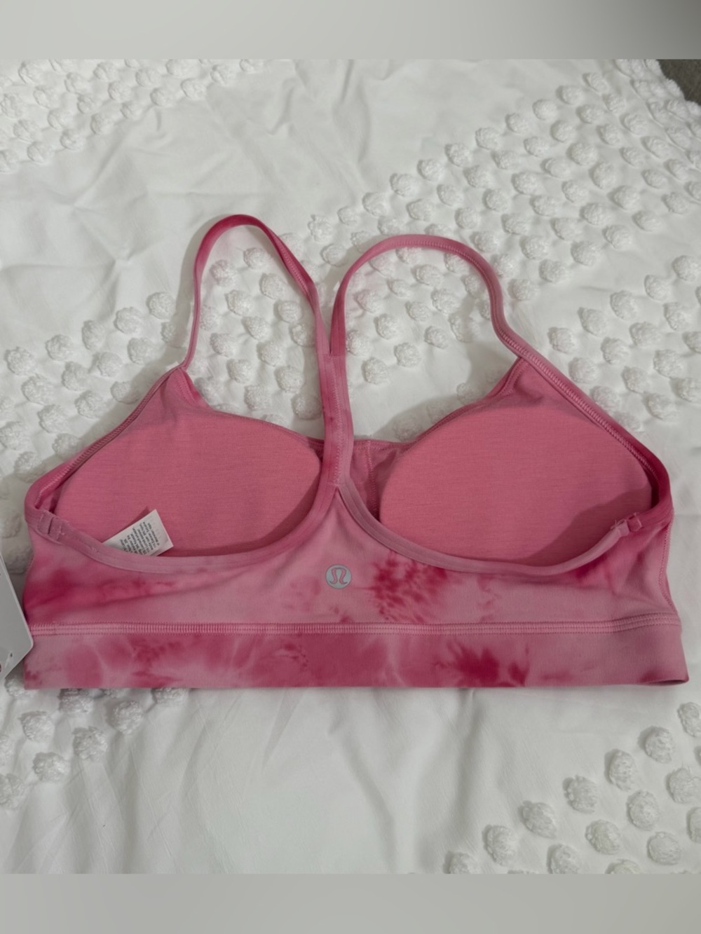 Lululemon Flow Y Bra Nulu Light Support A-C Smoothie Wash Strawberry Multi Size8 - Picture 5 of 9